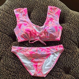 Vibrant Pink Tropical Bikini Set
